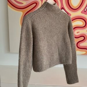 ✨NWOT✨ Zara Cropped MockNeck Sweater. Taupe/Oatmeal. COZY